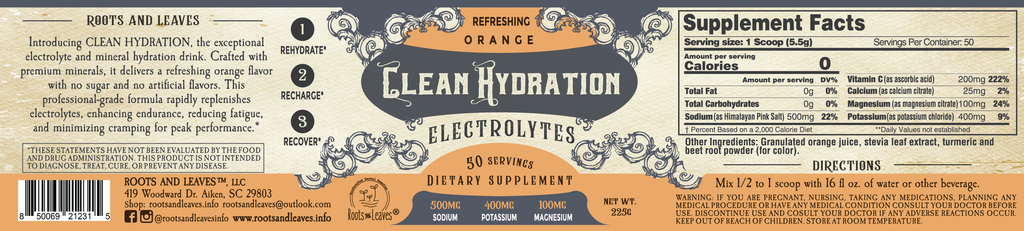 Clean Hydration Electrolytes - Orange