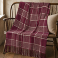 Eston Burgundy Tan Plaid Throw Blanket 50x60