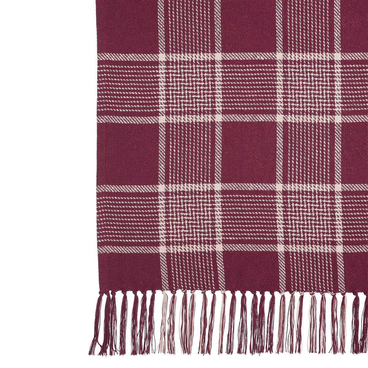 Eston Burgundy Tan Plaid Throw Blanket 50x60