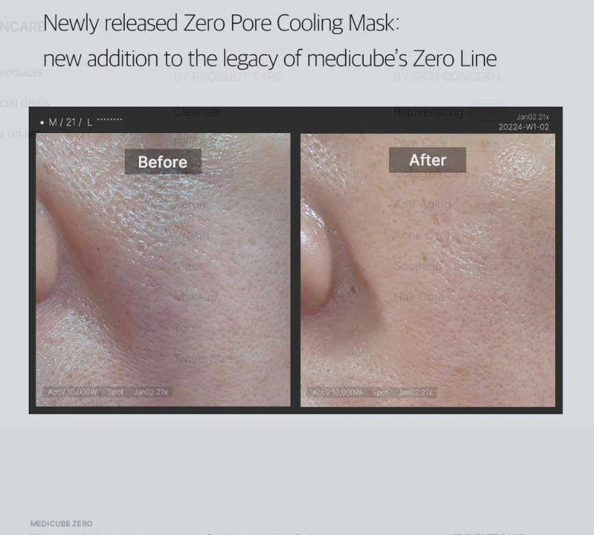 MEDICUBE Zero Pore Cooling Sheet Mask
