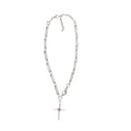 Handmade Cross Crystal Pewter Necklace - 3978